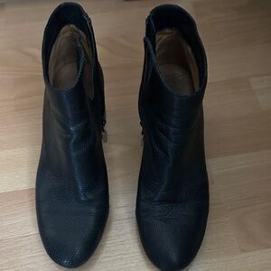 Gentle Souls Black Textured Ankle Booties